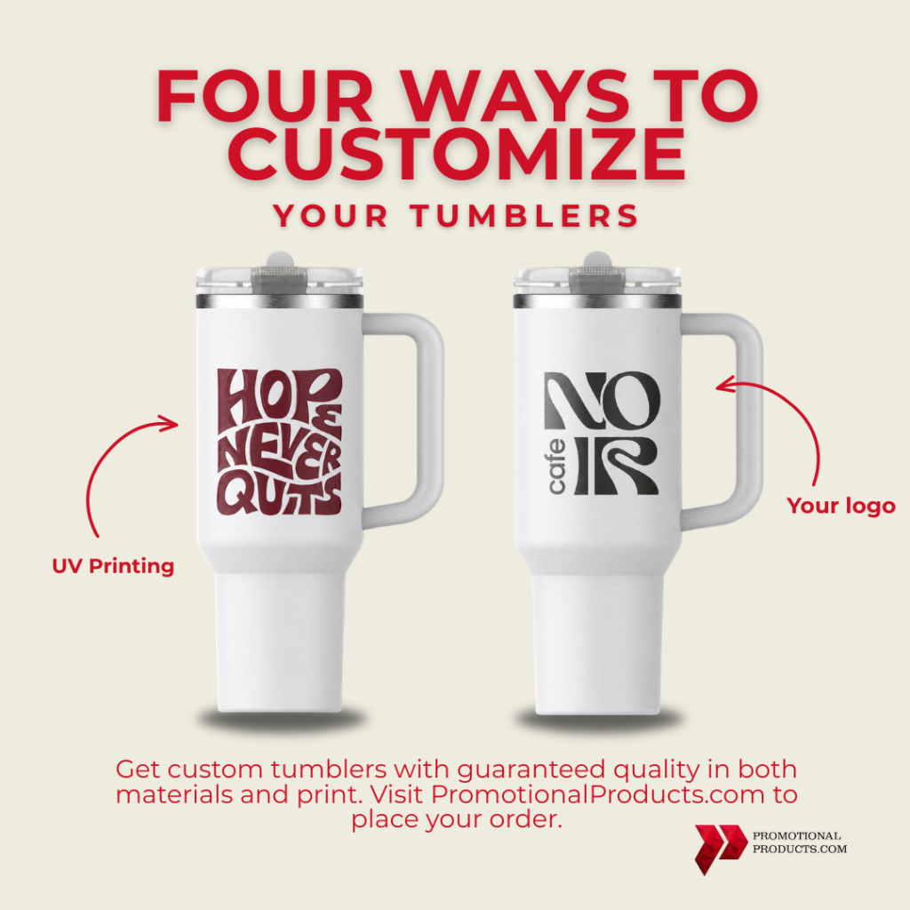 Discover four popular ways to customize your tumbler, including metal engraving, screen printing, UV printing, and vinyl stickers.